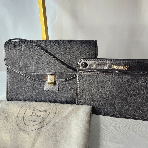 Christian Dior Black Monogram Crossbody Clutch Set - Picture 1 of 1